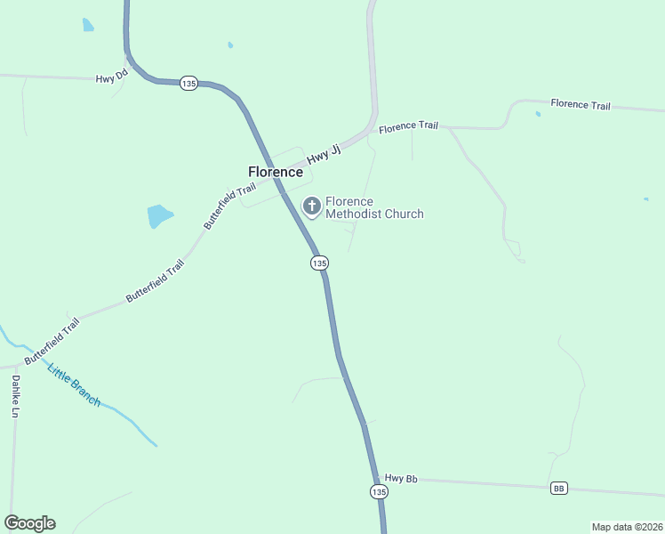 map of restaurants, bars, coffee shops, grocery stores, and more near 6975 Missouri 135 in Florence