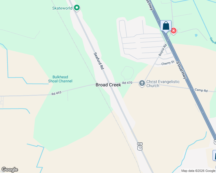 map of restaurants, bars, coffee shops, grocery stores, and more near 9667 Camp Road in Laurel