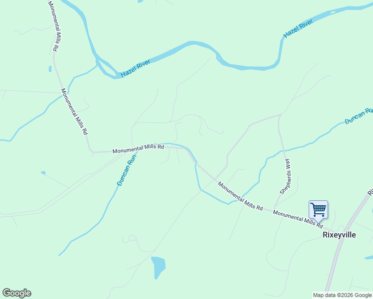 map of restaurants, bars, coffee shops, grocery stores, and more near State Route 640 in Rixeyville