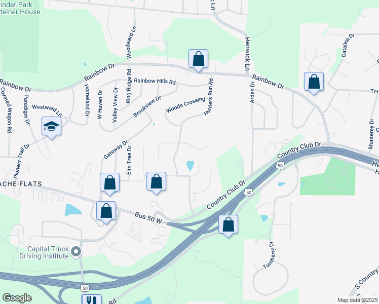 map of restaurants, bars, coffee shops, grocery stores, and more near 4703 Kingsbury Row in Jefferson City