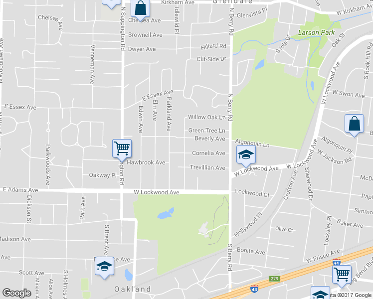 map of restaurants, bars, coffee shops, grocery stores, and more near 199 Cornelia Avenue in St. Louis