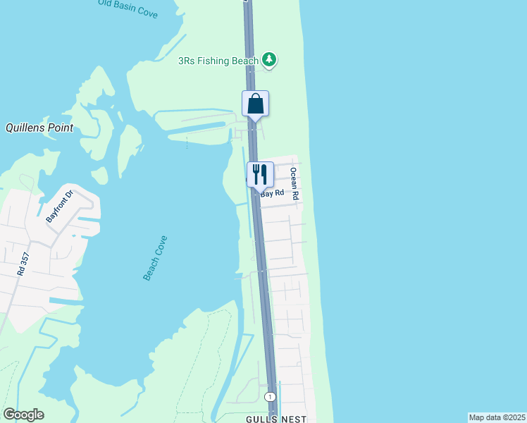 map of restaurants, bars, coffee shops, grocery stores, and more near 39546 Admiral Road in Bethany Beach