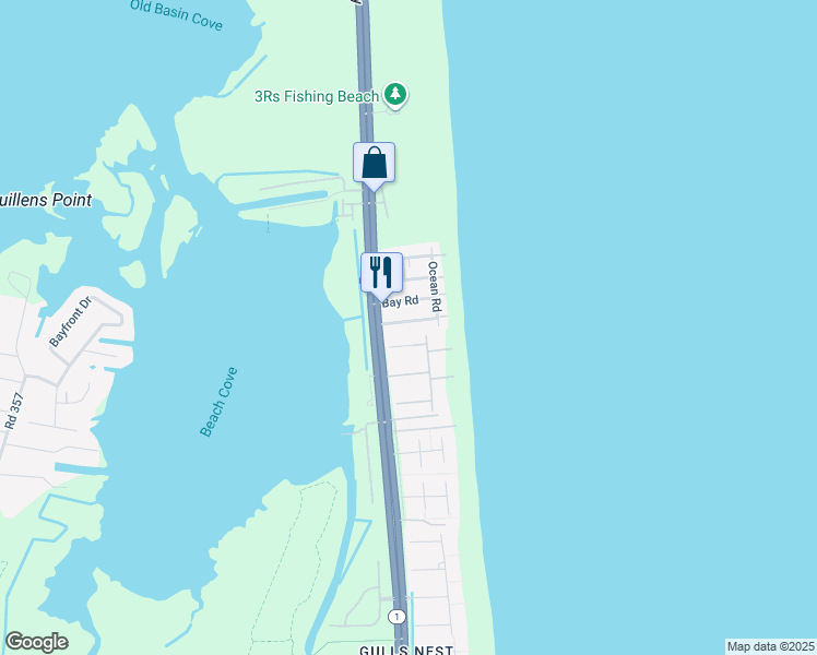 map of restaurants, bars, coffee shops, grocery stores, and more near 39578 Admiral Road in Bethany Beach