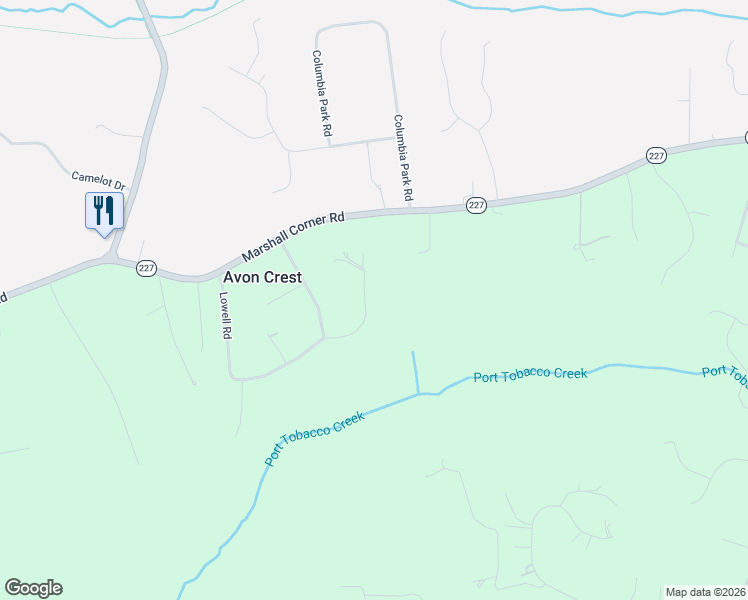 map of restaurants, bars, coffee shops, grocery stores, and more near 8865 Lowell Road in Pomfret