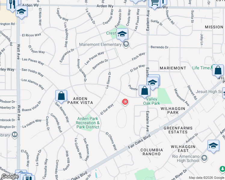 map of restaurants, bars, coffee shops, grocery stores, and more near 1420 Castec Drive in Sacramento