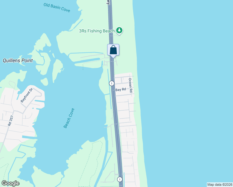 map of restaurants, bars, coffee shops, grocery stores, and more near 39543 Admiral Road in Bethany Beach