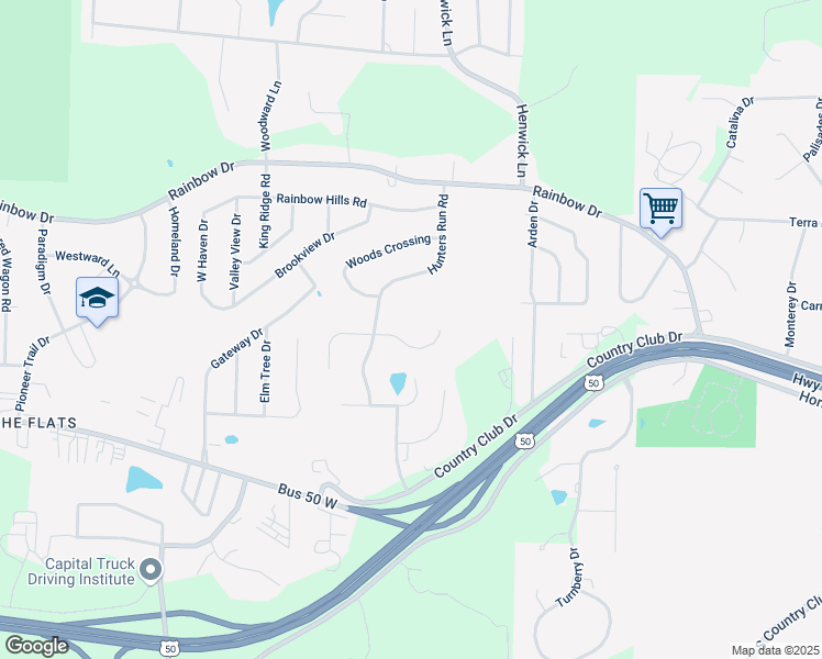 map of restaurants, bars, coffee shops, grocery stores, and more near 4703 Kingsbury Row in Jefferson City