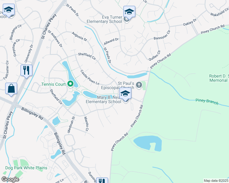 map of restaurants, bars, coffee shops, grocery stores, and more near 4990 Diamond Oaks Court in Waldorf