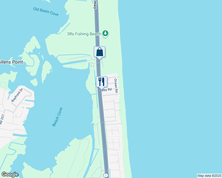 map of restaurants, bars, coffee shops, grocery stores, and more near 27 Cove Road in Bethany Beach