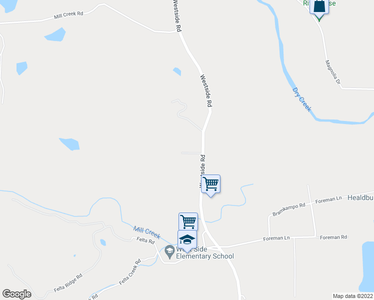 map of restaurants, bars, coffee shops, grocery stores, and more near 2291 Westside Road in Healdsburg