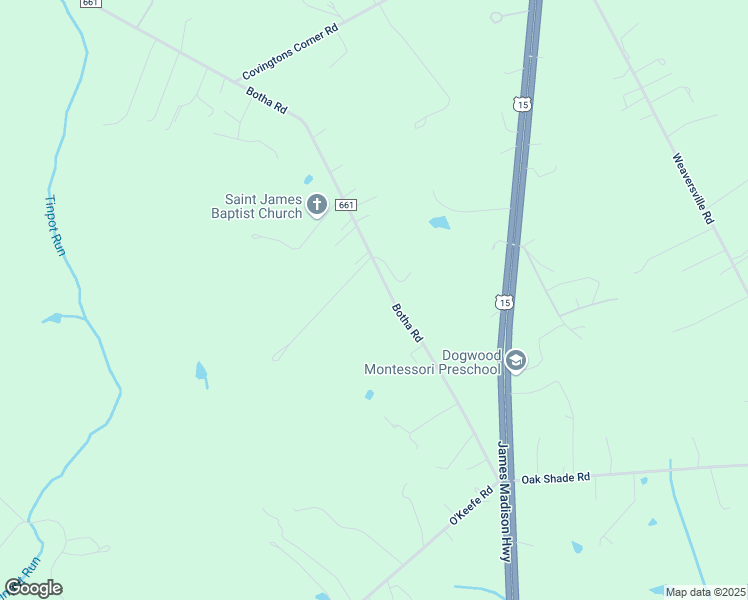 map of restaurants, bars, coffee shops, grocery stores, and more near 7295 Botha Road in Bealeton