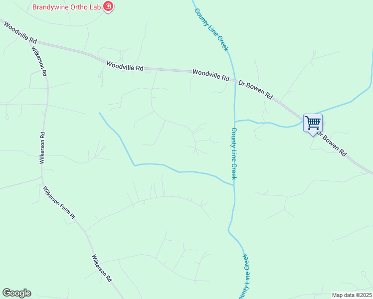 map of restaurants, bars, coffee shops, grocery stores, and more near 17269 Creekside Drive in Brandywine