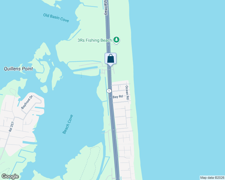 map of restaurants, bars, coffee shops, grocery stores, and more near 1 Cove Road in Bethany Beach