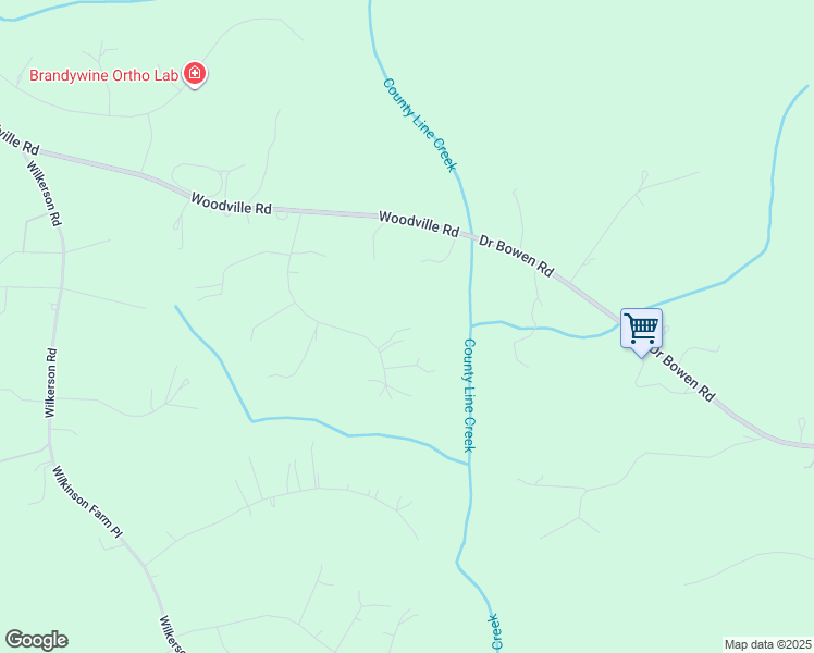 map of restaurants, bars, coffee shops, grocery stores, and more near 17264 Creekside Drive in Brandywine