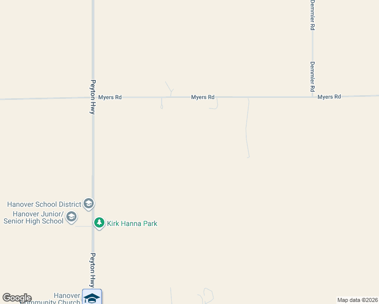 map of restaurants, bars, coffee shops, grocery stores, and more near 19975 Myers Road in Colorado Springs