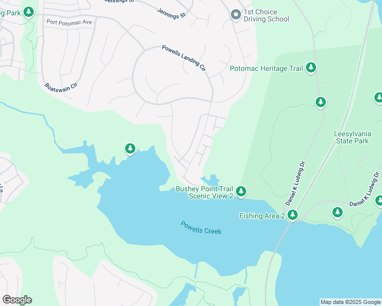 map of restaurants, bars, coffee shops, grocery stores, and more near 16673 Danridge Manor Drive in Woodbridge