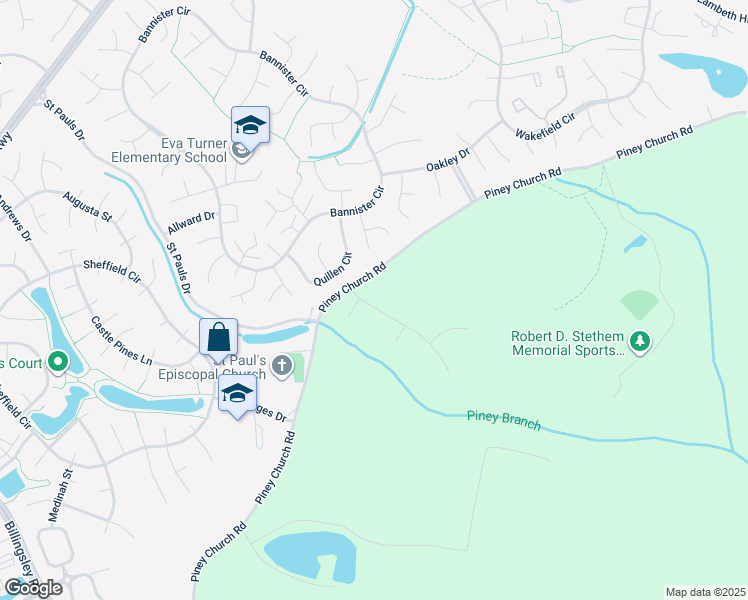 map of restaurants, bars, coffee shops, grocery stores, and more near 11016 McIntosh Court in Waldorf