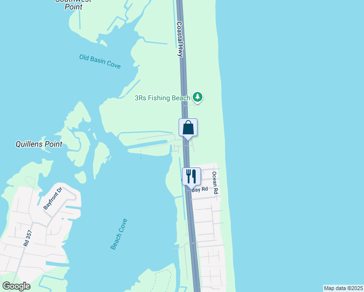 map of restaurants, bars, coffee shops, grocery stores, and more near 29020 Beach Cove Square in Bethany Beach