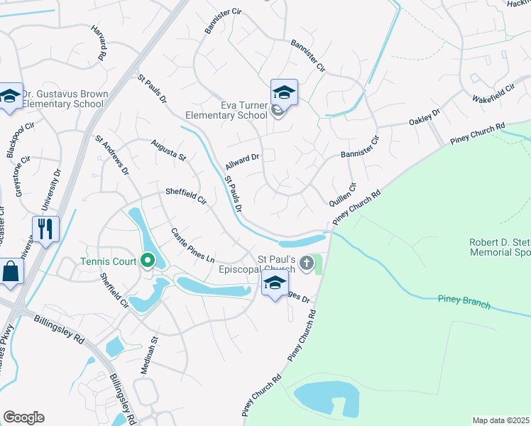 map of restaurants, bars, coffee shops, grocery stores, and more near 4801 Underwood Court in Waldorf