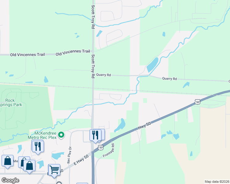 map of restaurants, bars, coffee shops, grocery stores, and more near 363 Streamview Court in O'Fallon