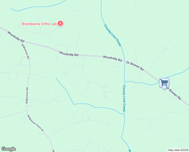 map of restaurants, bars, coffee shops, grocery stores, and more near 17252 Creekside Drive in Brandywine