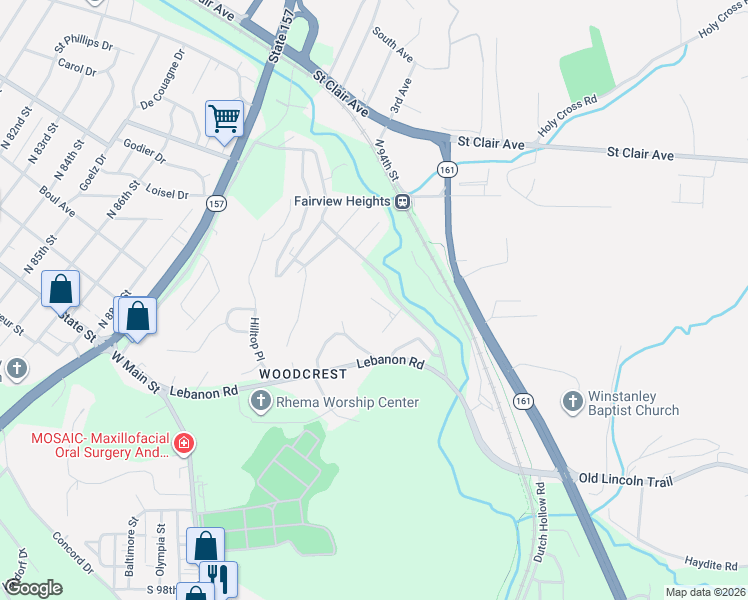 map of restaurants, bars, coffee shops, grocery stores, and more near 9009 Edouard Street in East St. Louis