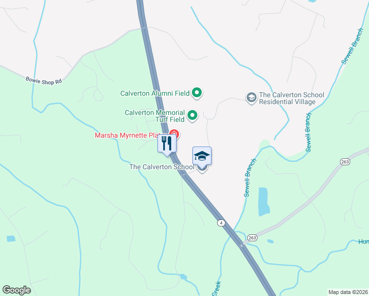 map of restaurants, bars, coffee shops, grocery stores, and more near 2545 Solomons Island Rd in Huntingtown