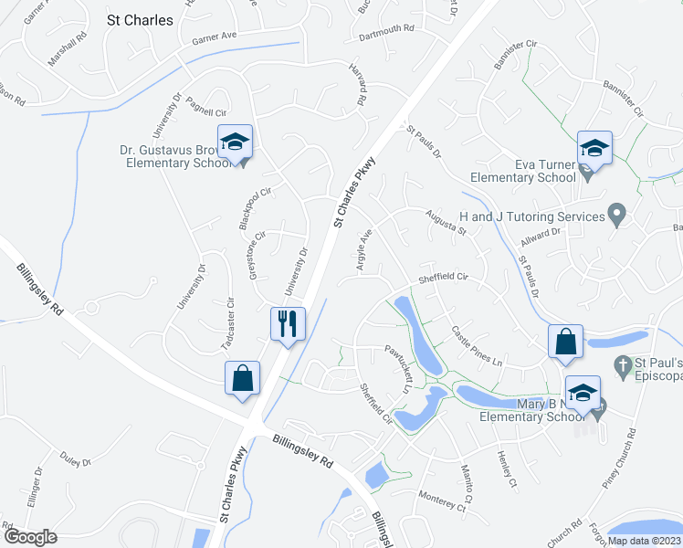 map of restaurants, bars, coffee shops, grocery stores, and more near 11440 Westmont Court in Waldorf