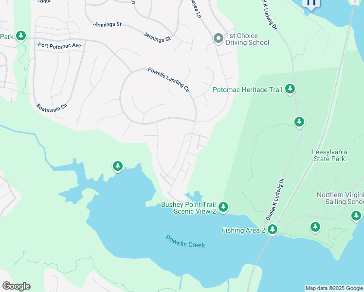 map of restaurants, bars, coffee shops, grocery stores, and more near 16648 Danridge Manor Drive in Woodbridge