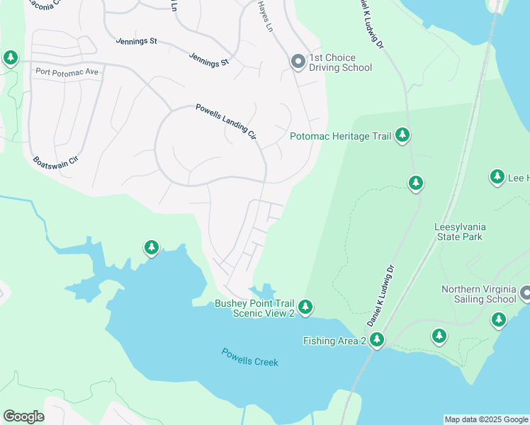 map of restaurants, bars, coffee shops, grocery stores, and more near 16652 Bolling Brook Court in Woodbridge