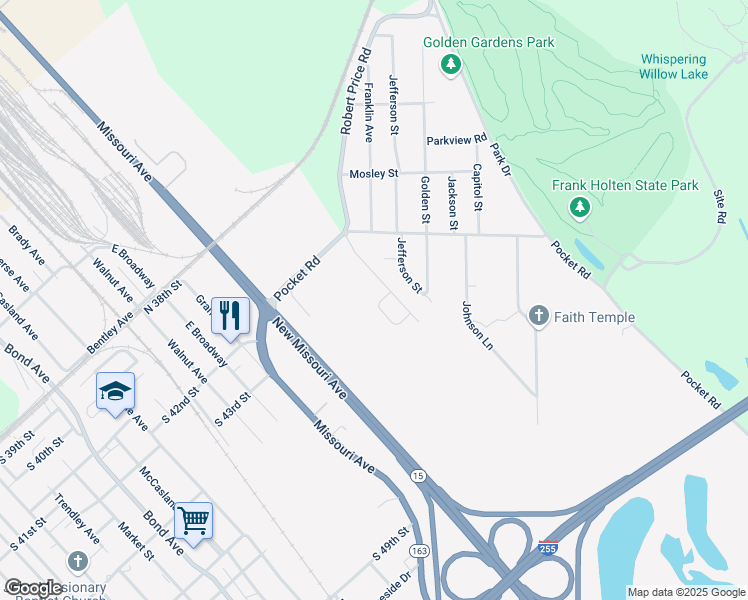 map of restaurants, bars, coffee shops, grocery stores, and more near 4010 McCallum Drive in East St. Louis