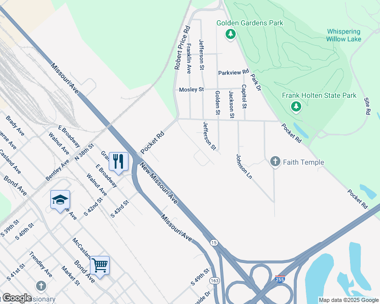 map of restaurants, bars, coffee shops, grocery stores, and more near 4010 McCallum Drive in East St. Louis