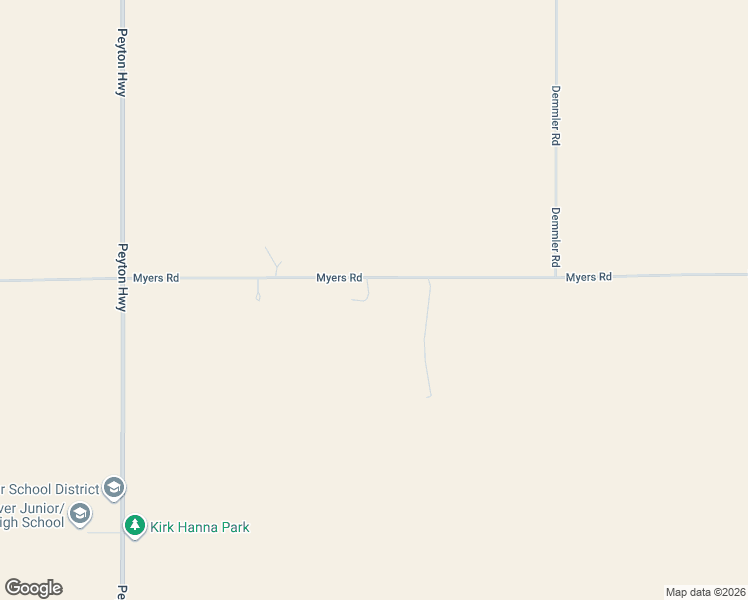 map of restaurants, bars, coffee shops, grocery stores, and more near 20445 Myers Road in Colorado Springs