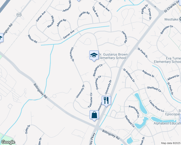 map of restaurants, bars, coffee shops, grocery stores, and more near 15 Cardigan Court in Waldorf