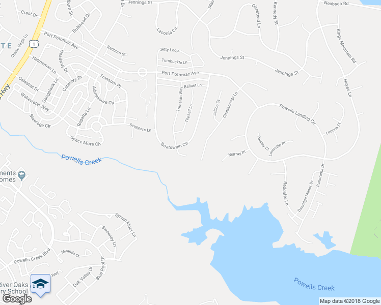 map of restaurants, bars, coffee shops, grocery stores, and more near 2304 Buoy Court in Woodbridge