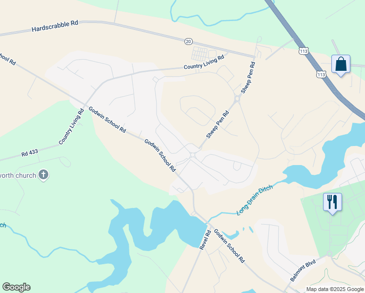 map of restaurants, bars, coffee shops, grocery stores, and more near 35049 Wright Way in Millsboro