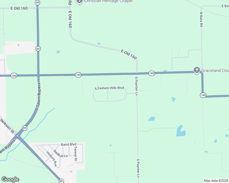 map of restaurants, bars, coffee shops, grocery stores, and more near 111 East Eastern Hills Boulevard in Salem