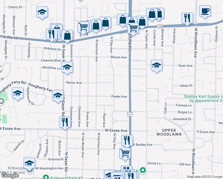 map of restaurants, bars, coffee shops, grocery stores, and more near 217 Peeke Avenue in Kirkwood