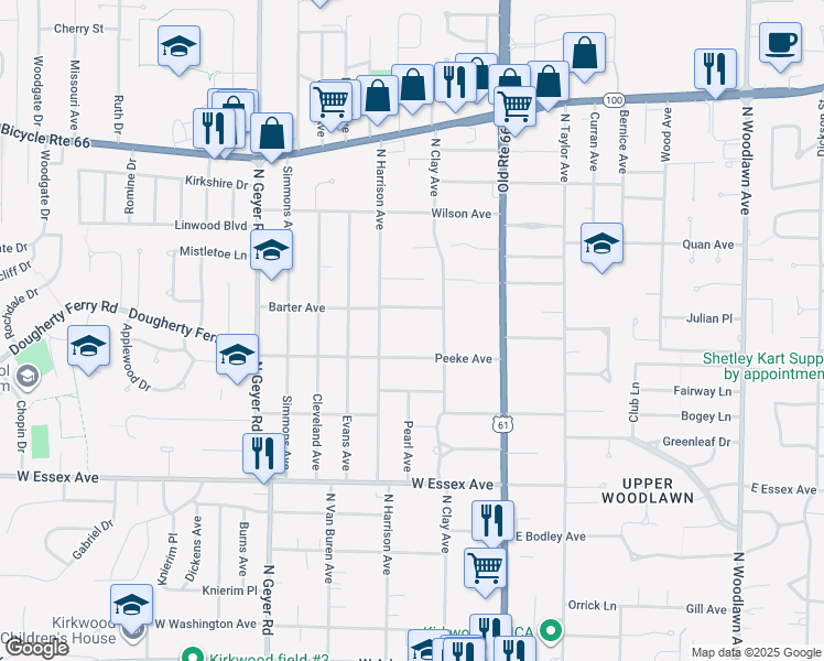 map of restaurants, bars, coffee shops, grocery stores, and more near 217 Peeke Avenue in Kirkwood