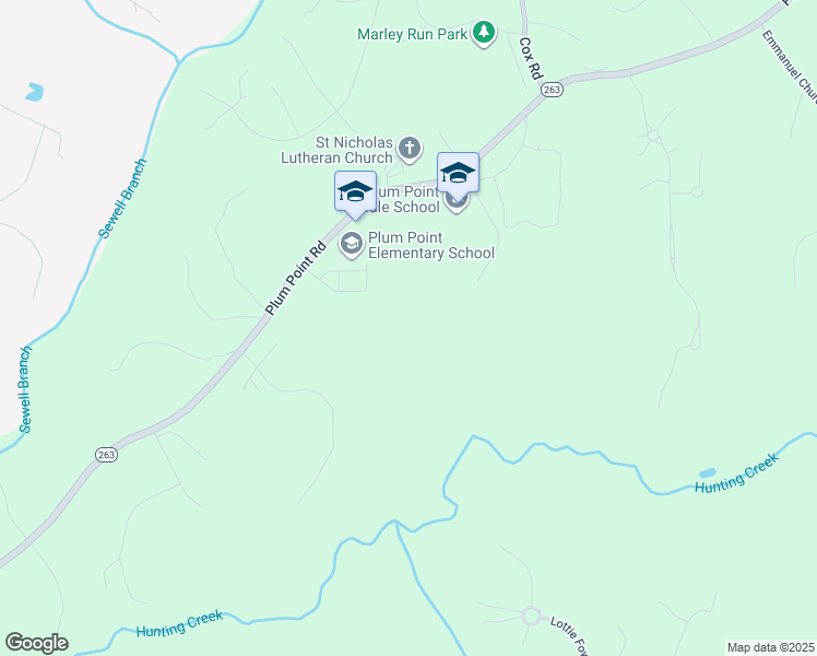 map of restaurants, bars, coffee shops, grocery stores, and more near 1475 Plum Point Road in Huntingtown