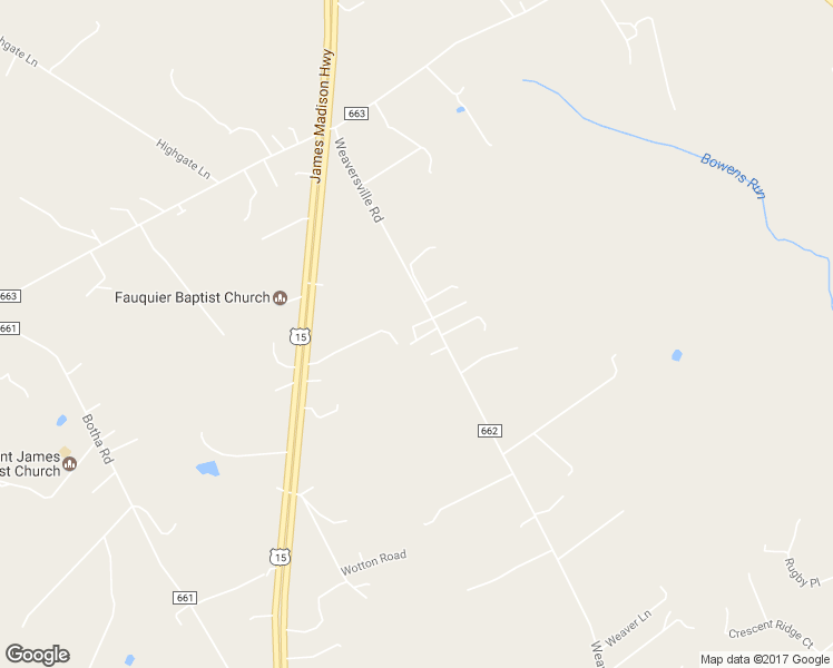 map of restaurants, bars, coffee shops, grocery stores, and more near 10578 Weaversville Road in Bealeton