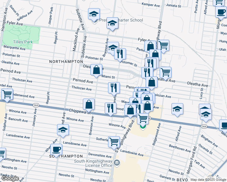 map of restaurants, bars, coffee shops, grocery stores, and more near 3540 Hereford Street in St. Louis