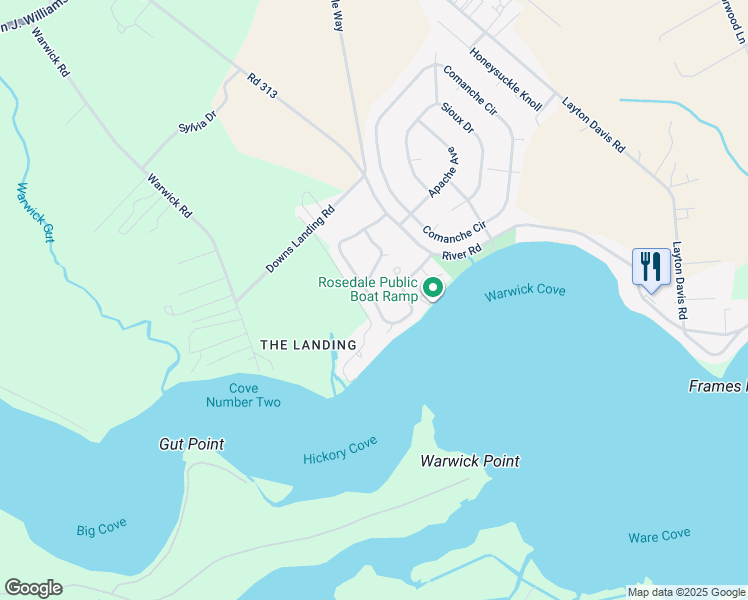 map of restaurants, bars, coffee shops, grocery stores, and more near 33 Crepe Myrtle Drive in Millsboro