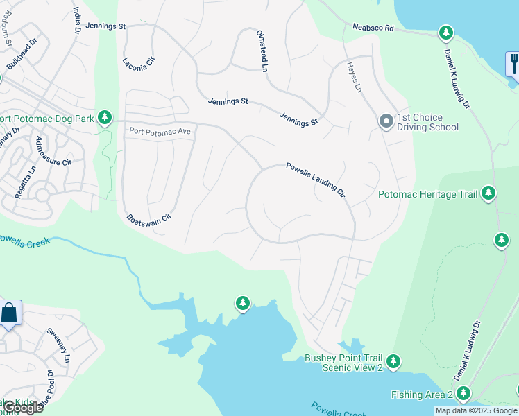 map of restaurants, bars, coffee shops, grocery stores, and more near 2025 Paisley Court in Woodbridge