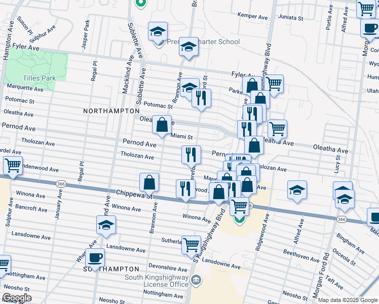 map of restaurants, bars, coffee shops, grocery stores, and more near 3540 Hereford Street in St. Louis