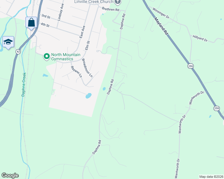 map of restaurants, bars, coffee shops, grocery stores, and more near 11559 Daphna Rd in Broadway