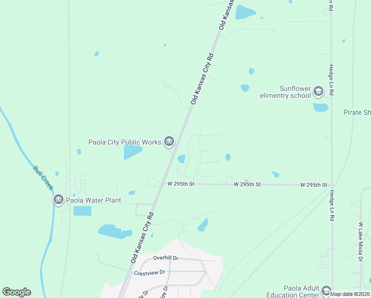 map of restaurants, bars, coffee shops, grocery stores, and more near 29372 Palmer Drive in Paola