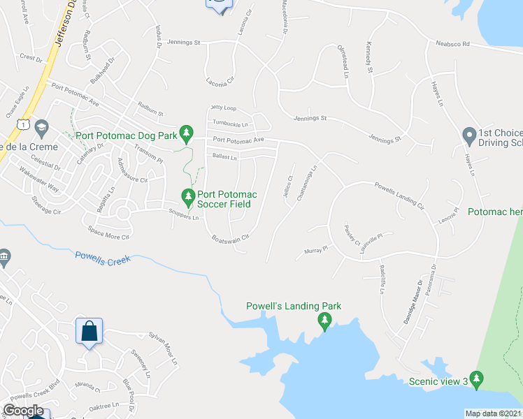 map of restaurants, bars, coffee shops, grocery stores, and more near 16362 Boatswain Circle in Woodbridge