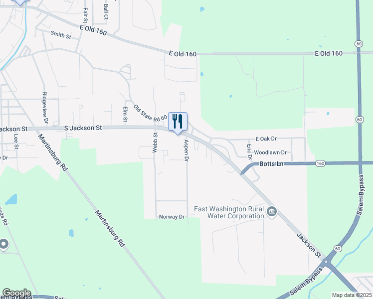 map of restaurants, bars, coffee shops, grocery stores, and more near 1017 Aspen Drive in Salem