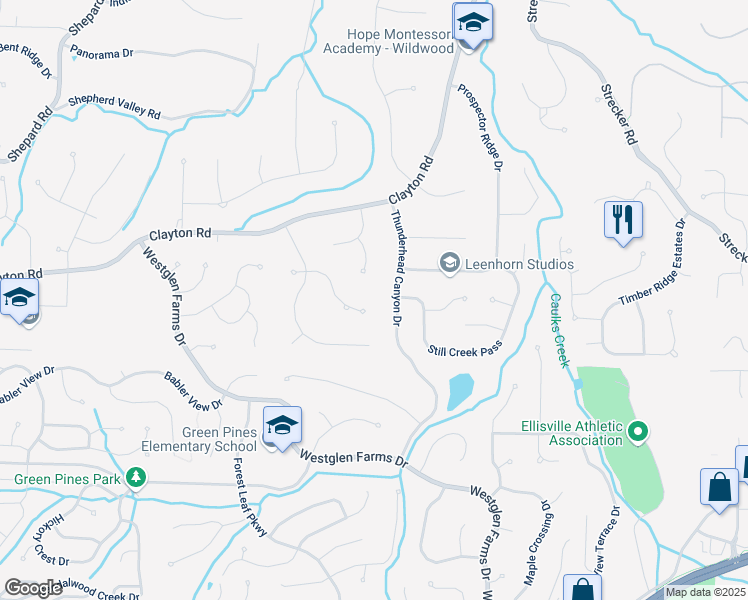 map of restaurants, bars, coffee shops, grocery stores, and more near 2009 Medicine Bow Drive in Ballwin